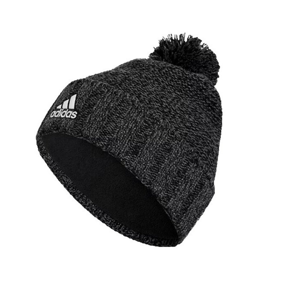 NEW Adidas Recon 3 Ballie Men's Lined Cuffed‎ Pom Knit Beanie Cap Charcoal